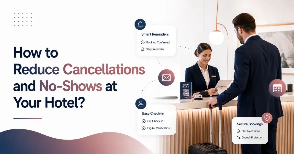How to reduce hotel booking cancellations and no-shows using automated reminders, smart confirmations, secure prepayments, guest engagement, and QR code check-in