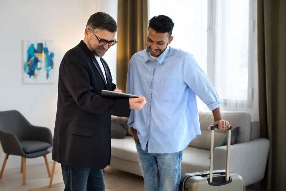 Hotel reservation process from room selection to booking confirmation